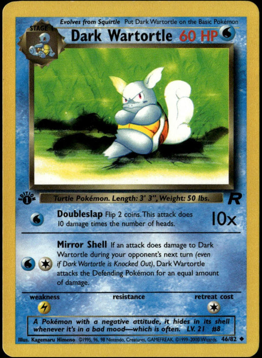 1st Edition Dark Wartortle #46/82 (NM-, Team Rocket)