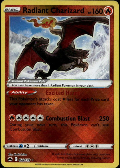 Radiant Charizard #020/159 (NM, Crown Zenith)