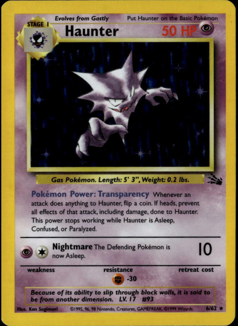 Haunter Holo #6/62 (NM, 1999 Pokemon Fossil)