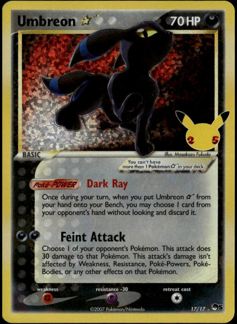 Umbreon Gold Star #17/17 (NM/M, Pokemon Celebrations)