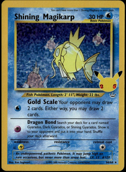 Shining Magikarp #66/64 (NM, Pokemon Celebrations)