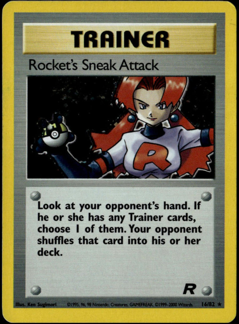 Rocket's Sneak Attack Holo w/Swirl #16/82 (LP-, Team Rocket)