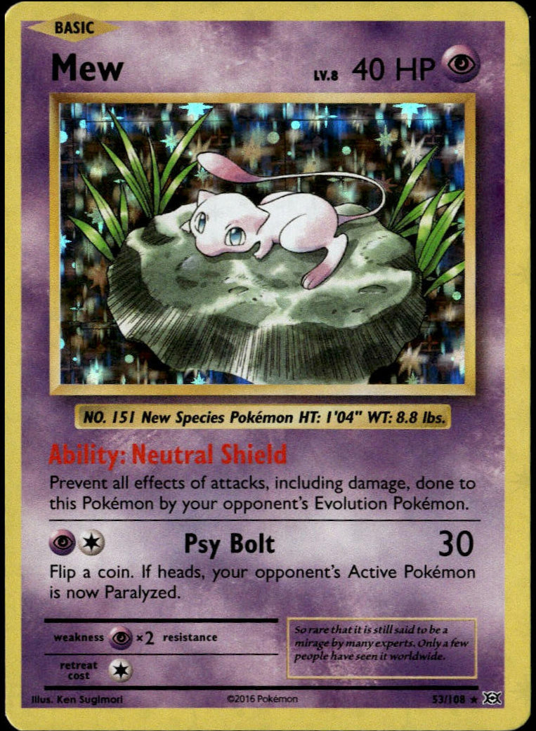Mew Holo #53/108 (NM, XY Evo)