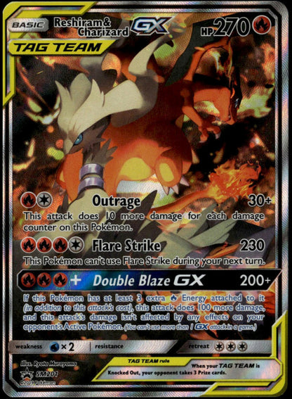 Reshiram & Charizard GX #SM201 (NM, S&M BSP)
