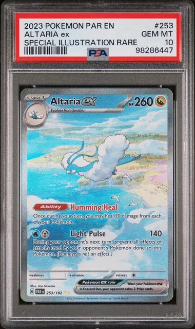 Altaria ex #253/182 (PSA 10, Paradox Rift)