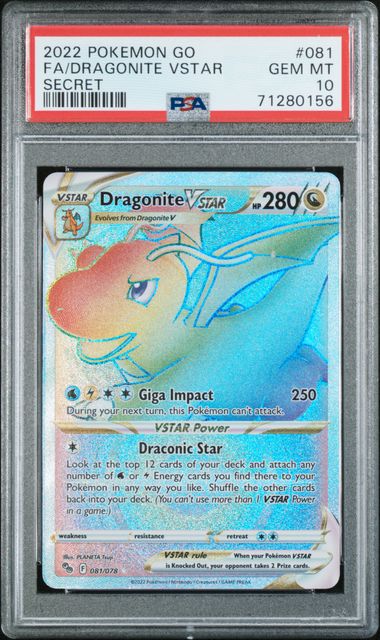 Dragonite VSTAR #081/078 (PSA 10, Pokemon Go)