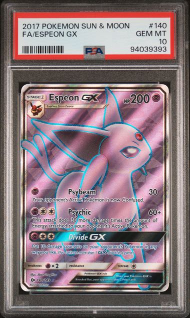 Espeon GX #140/149 (PSA 10, Sun & Moon)
