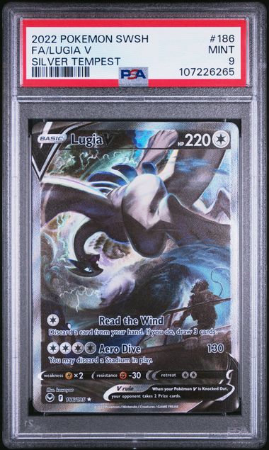 Lugia V #186/195 (PSA 9, Silver Tempest)