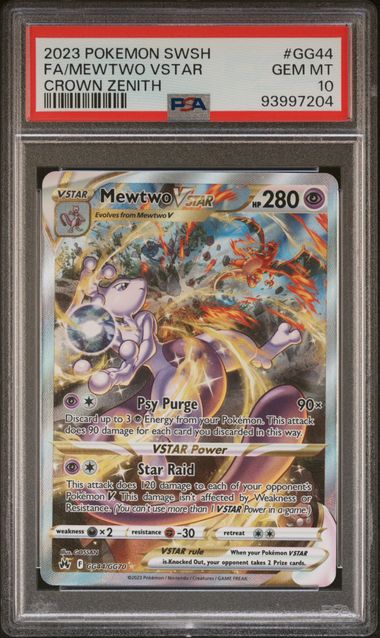 Mewtwo VSTAR #GG44/GG70 (PSA 10, Crown Zenith)