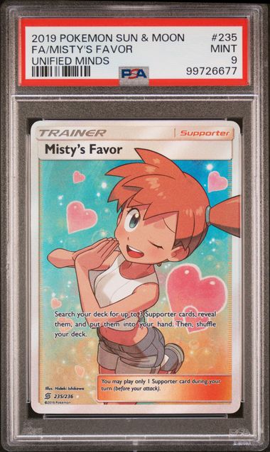 Misty's Favor #235/236 (PSA 9, S&M Unified Minds)