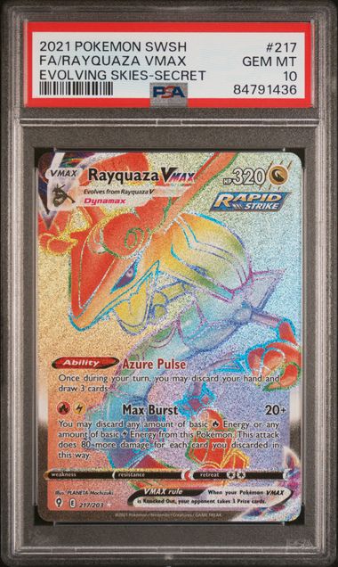 Rayquaza VMAX #217/203 (PSA 10, Evolving Skies)