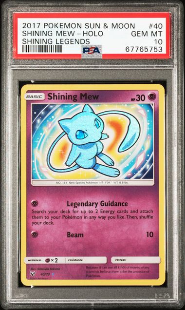 Shining Mew Holo #40/73 (PSA 10, Shining Legends)