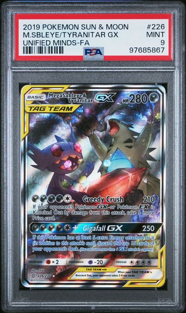 Mega Sableye & Tyranitar GX #226/236 (PSA 9, S&M Unified Minds)