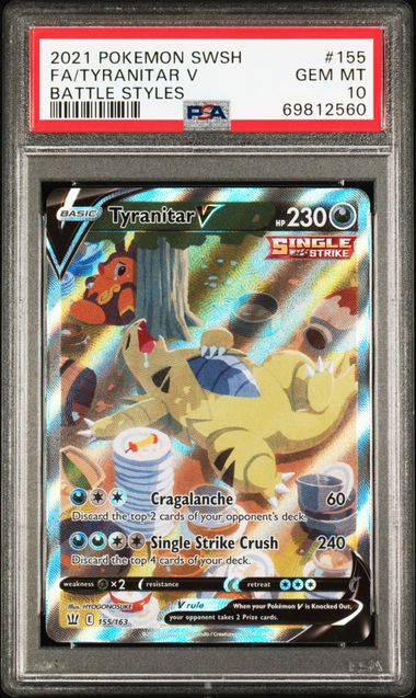 Tyranitar V #155/163 (PSA 10, Battle Styles)