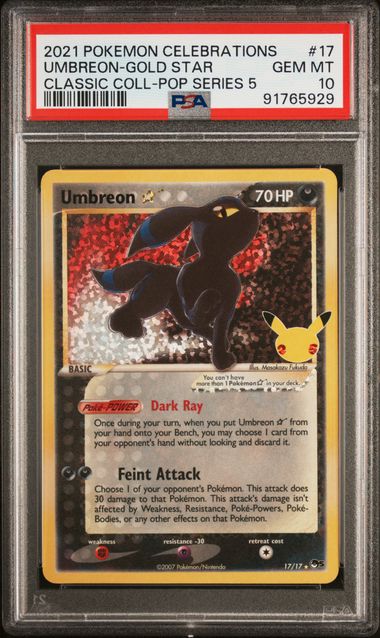 Umbreon - Gold Star #17/17 (PSA 10, 2021 Pokemon Celebrations)