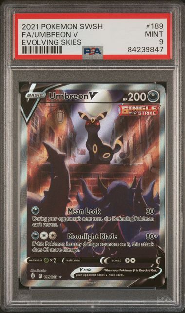 Umbreon V 189/203 (PSA 9, Evolving Skies)